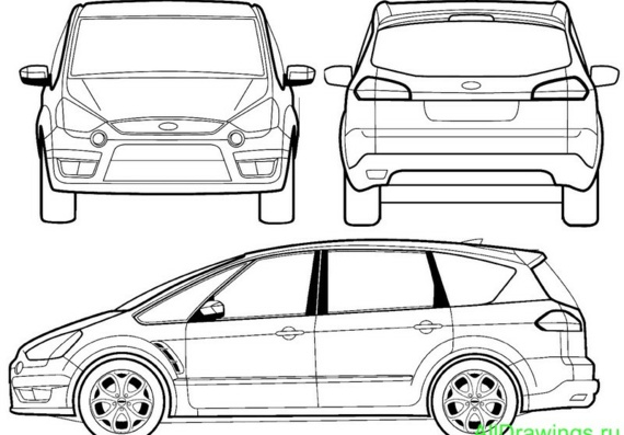 Ford S-Max (2007) (Ford S-Mah (2007)) - drawings (drawings) of the car